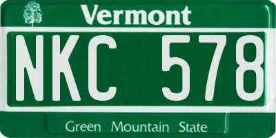VT license plate NKC578