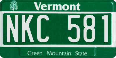 VT license plate NKC581