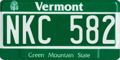 VT license plate NKC582