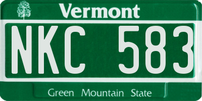 VT license plate NKC583
