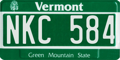 VT license plate NKC584