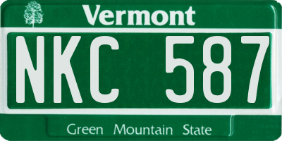 VT license plate NKC587