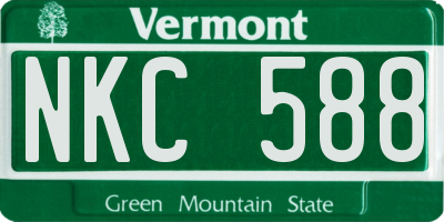 VT license plate NKC588