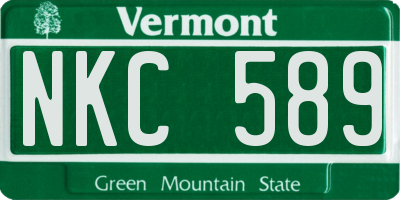 VT license plate NKC589