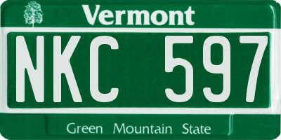VT license plate NKC597