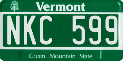 VT license plate NKC599