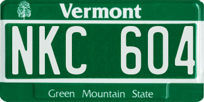 VT license plate NKC604