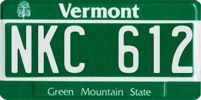 VT license plate NKC612