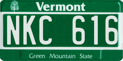 VT license plate NKC616