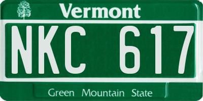 VT license plate NKC617