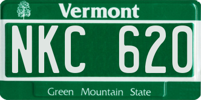VT license plate NKC620
