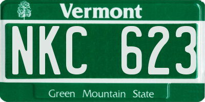 VT license plate NKC623