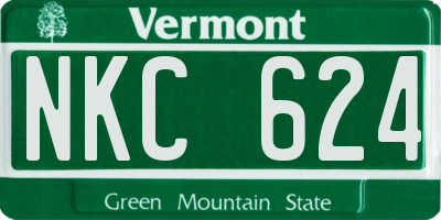 VT license plate NKC624