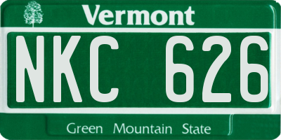 VT license plate NKC626