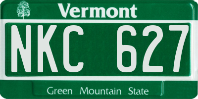 VT license plate NKC627
