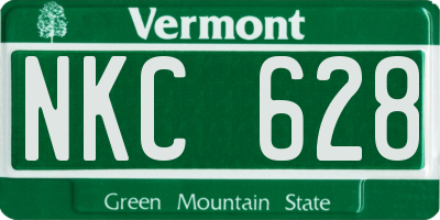 VT license plate NKC628