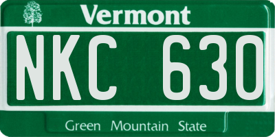 VT license plate NKC630