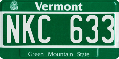 VT license plate NKC633