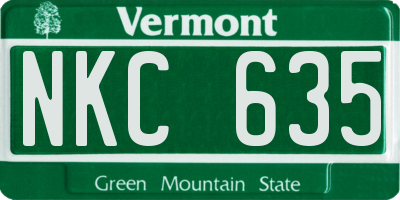 VT license plate NKC635