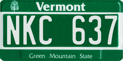 VT license plate NKC637