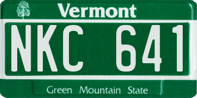 VT license plate NKC641
