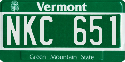 VT license plate NKC651