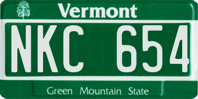 VT license plate NKC654