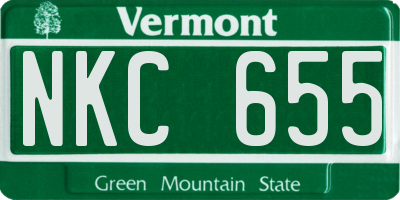 VT license plate NKC655