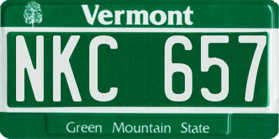 VT license plate NKC657
