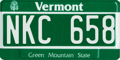 VT license plate NKC658