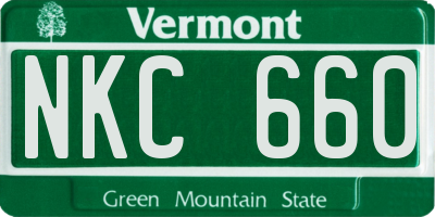 VT license plate NKC660