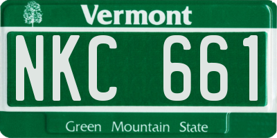 VT license plate NKC661