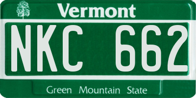 VT license plate NKC662