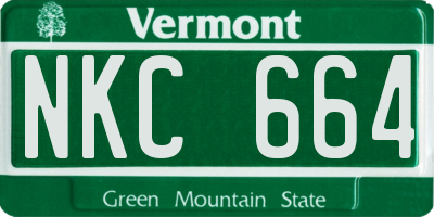 VT license plate NKC664