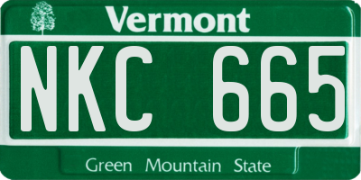 VT license plate NKC665