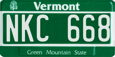 VT license plate NKC668