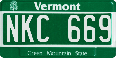 VT license plate NKC669