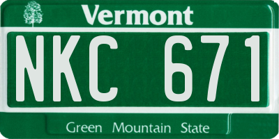 VT license plate NKC671