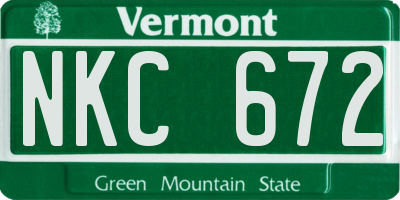VT license plate NKC672