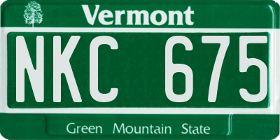 VT license plate NKC675