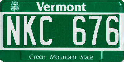 VT license plate NKC676
