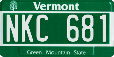 VT license plate NKC681