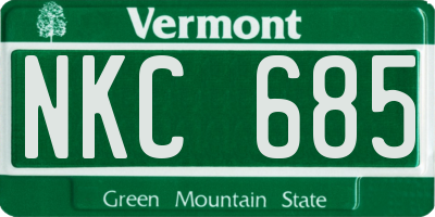VT license plate NKC685
