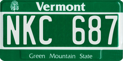 VT license plate NKC687