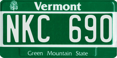 VT license plate NKC690
