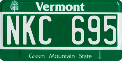 VT license plate NKC695