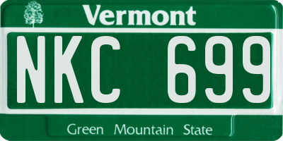 VT license plate NKC699