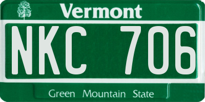 VT license plate NKC706