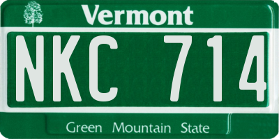 VT license plate NKC714