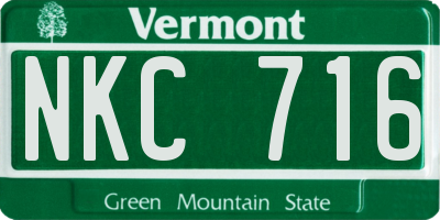 VT license plate NKC716